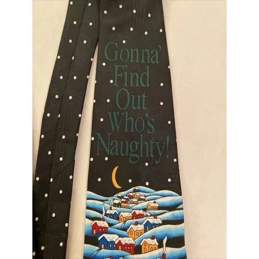 Daland Designs Christmas Santa Gonna Find Out Who's Naughty Tie